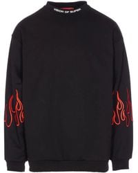 Vision Of Super - Flame-Embroidered Sweatshirt - Lyst