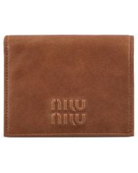 Miu Miu - Logo-Embossed Leather Wallet - Lyst