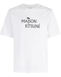 Maison Kitsuné - Maison Kitsunã‰ Logo-Print T-Shirt - Lyst