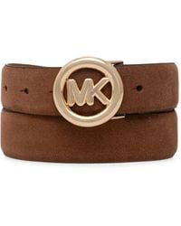 MICHAEL Michael Kors - Logo-Plaque Suede Belt - Lyst