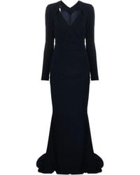 Talbot Runhof - Robe Mi-Longue À Design Drapé - Lyst