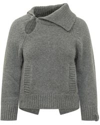 Victoria Beckham - Asymmetric Collar Sweater - Lyst