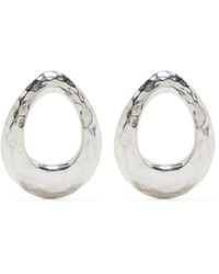 Dower & Hall - Hammered-Finish Oval Earrings - Lyst