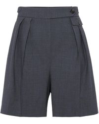 Brunello Cucinelli - Pleated Virgin Wool Shorts - Lyst
