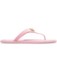 Versace - Thong-Style Sandals With Intricate Embossed Footbed - Lyst