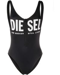 DIESEL Badpak Met Diepe Ronde Hals - Zwart