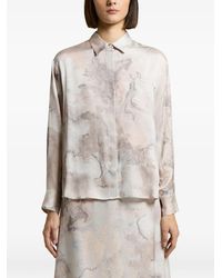 Peserico - Abstract-Print Long-Sleeved Shirt - Lyst