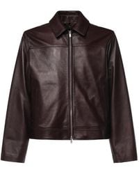 Lardini - Zip-Up Leather Jacket - Lyst
