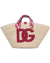 Dolce & Gabbana - Kendra Large Straw Tote Bag - Lyst