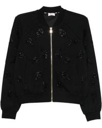 Liu Jo - Bead-Embellished Zip-Up Sweatshirt - Lyst