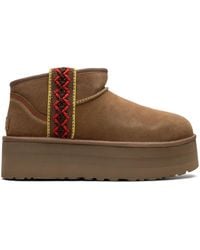 UGG - Classic Ultra Mini Braid Platform "Chestnut" Boots - Lyst