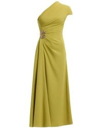 Elie Saab - Robe Mi-Longue À Une Épaule Et Détail De Broche - Lyst