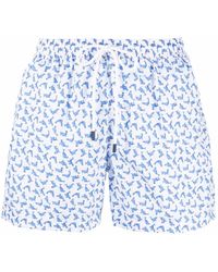 Heren Kleding voor voor Strandkleding voor Board Fedeli Synthetisch Zwembroek Met Grafische Print in het Blauw voor heren en zwemshorts 