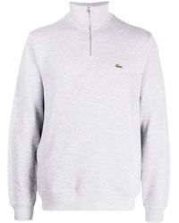 Lacoste - High-Neck Fine-Ribbed Sweatshirt - Lyst