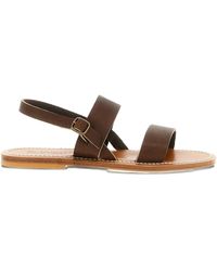 K. Jacques - Barigoule Double-Strap Leather Sandals - Lyst