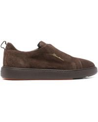Santoni - スエード スリッポン スニーカー - Lyst