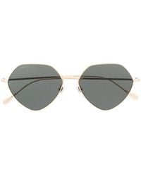 Gucci - Logo-engraved Round-frame Sunglasses - Lyst