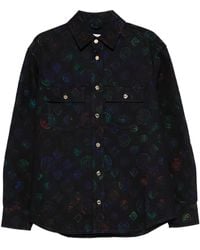 CASABLANCA - Logo-Pattern Denim Shirt - Lyst