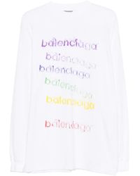 Balenciaga - Logo-Print Long-Sleeve T-Shirt - Lyst