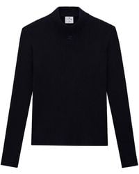 Courreges - Pull Nervuré À Col Montant - Lyst