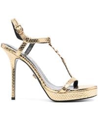 Versace - Medusa '95 115Mm Metallic Sandals - Lyst