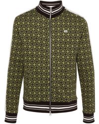 Wales Bonner - Power Track Top Cotton Jacquard Olive Dark Brown - Lyst