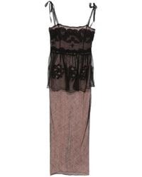 Alessandra Rich - Lace-Tie Evening Dress - Lyst