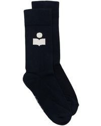 Isabel Marant - Intarsia-knit Logo Cotton Socks - Lyst