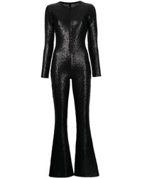 Cynthia Rowley Sequin Zip-up Jumpsuit - Black