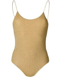 Oséree Metallic thread swimsuit - Giallo