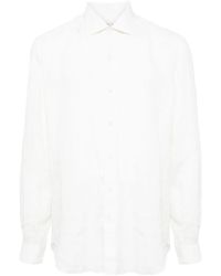 Luciano Barbera - Cutaway-Collar Linen Shirt - Lyst
