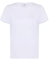 Elisabetta Franchi - Jersey T-Shirt With Embroidered Logo - Lyst