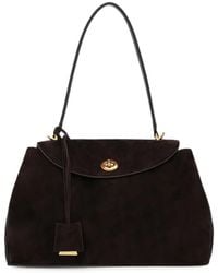 POTAMY - Twist-Lock Suede Shoulder Bag - Lyst
