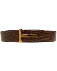 Tom Ford - Ceinture Imprimée Façon Croco À Design Réversible T Icon - Lyst