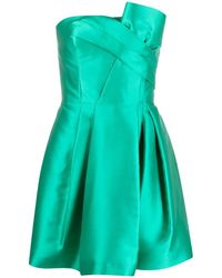 Alberta Ferretti - Gathered-Detail Strapless Minidress - Lyst