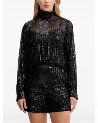KARL LAGERFELD - Sequin High-Neck Top - Lyst