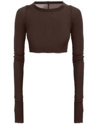 Rick Owens - Long-Sleeve Cropped Top - Lyst