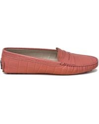 Tod's - Gommini Croc-Effect Loafers - Lyst