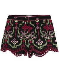 Charo Ruiz - Mason Floral-embroidered Shorts - Lyst