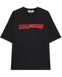 MSGM - T-Shirt Met Logodetail - Lyst