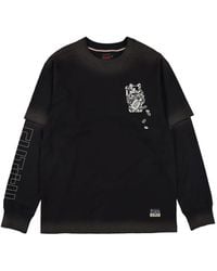 Evisu - Fortune Cat Graphic-Print Layered-Sleeve T-Shirt - Lyst
