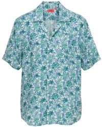 Isaia - Floral-Print Short-Sleeve Shirt - Lyst