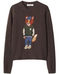 Maison Kitsuné - Dressed Fox Pullover Mit Intarsienmuster Aus Strick - Lyst