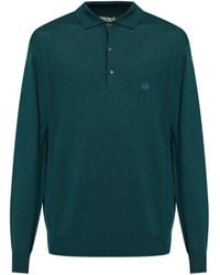 Etro - Wool Polo Shirt With Long Sleeves - Lyst