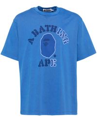A Bathing Ape - Garment-Dye College T-Shirt - Lyst