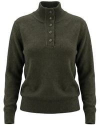 Nili Lotan - Button-Placket High-Neck Sweater - Lyst