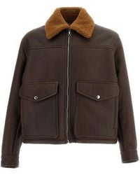 Emmeci - Shearling-Collar Leather Jacket - Lyst