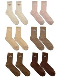 adidas - Logo-Embroidered Ribbed Socks (Set Of Six) - Lyst