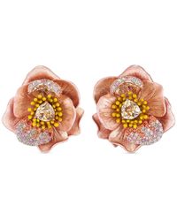 Anabela Chan - 18Kt Oorbellen Met Saffier En Diamant - Lyst