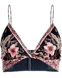 Alice + Olivia - Tay Floral-Print Cropped Top - Lyst